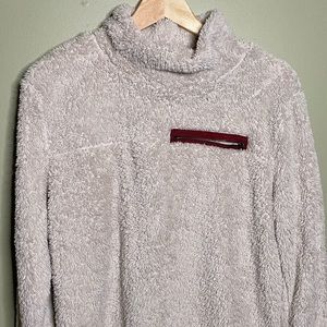 Fleece mock-neck pullover